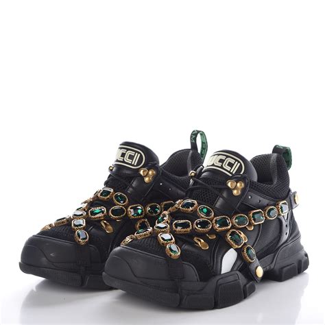 gucci sneaker crystal|gucci flashtrek sneakers with crystals.